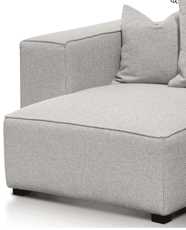 3 Seater Left Chaise Fabric Sofa - Sterling Sand - Image 4